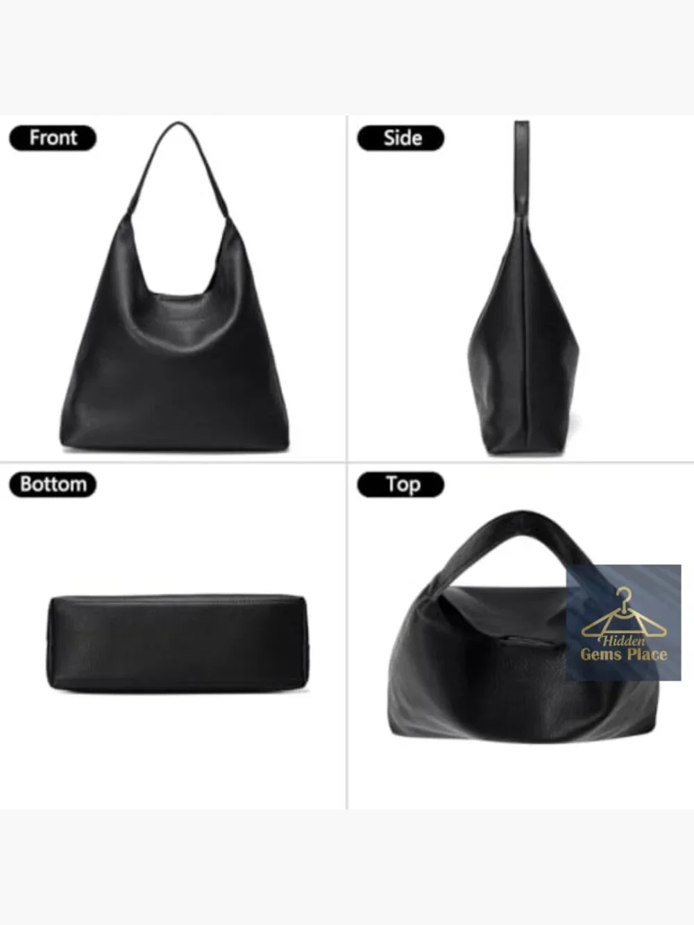 Large Soft Vegan Leather Slouchy Hobo Tote Shoulder Bag